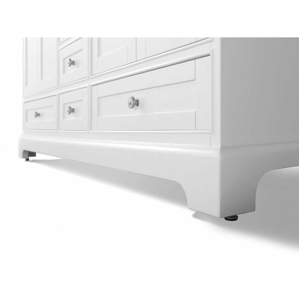 Ancerre Designs Audrey Double Bath Vanity Set Italian Carrara White Marble Vanity Top