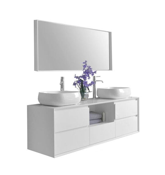 Ancerre Designs Catherine Bathroom Vanity With Solid Surface Top Cabinet Set Collection