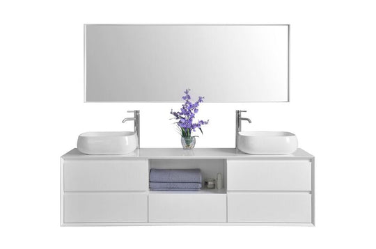 Ancerre Designs Catherine Bathroom Vanity With Solid Surface Top Cabinet Set Collection