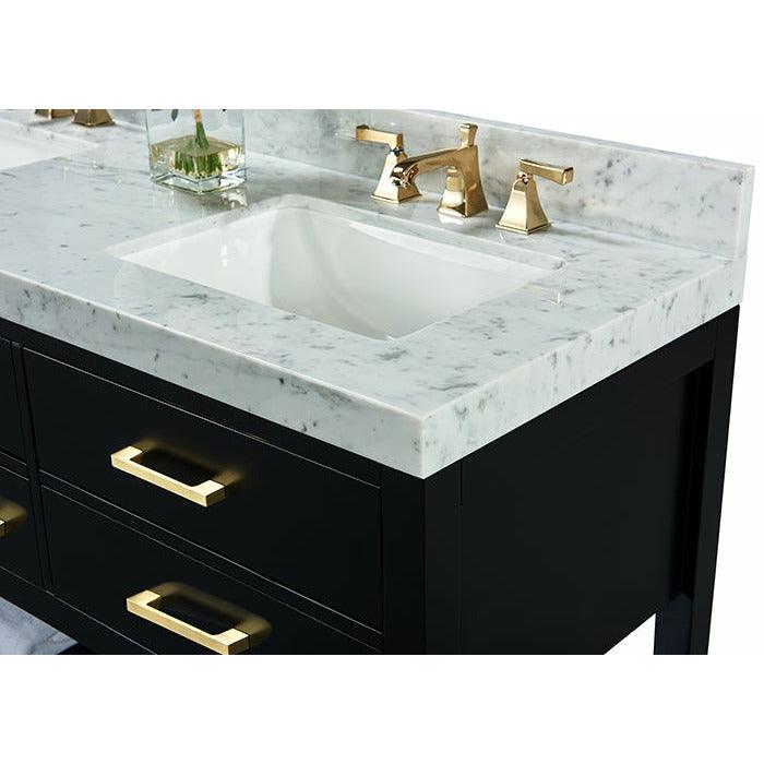 Ancerre Designs Elizabeth Double Bath Vanity Set Italian Carrara White Marble Vanity Top