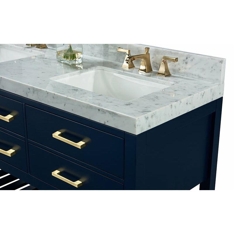 Ancerre Designs Elizabeth Double Bath Vanity Set Italian Carrara White Marble Vanity Top