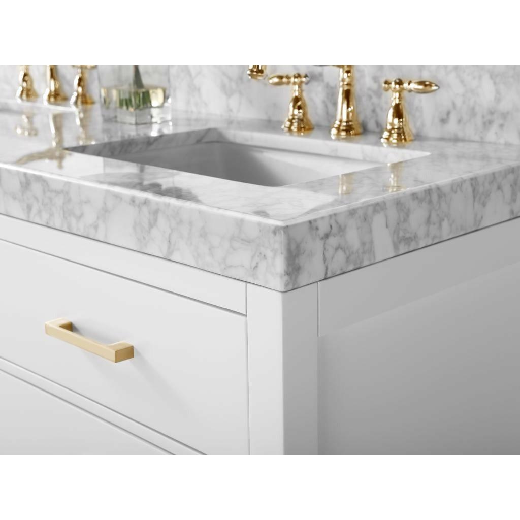 Ancerre Designs Elizabeth Double Bath Vanity Set Italian Carrara White Marble Vanity Top