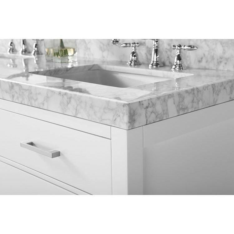 Ancerre Designs Elizabeth Double Bath Vanity Set Italian Carrara White Marble Vanity Top