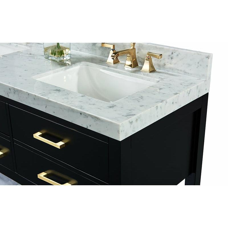 Ancerre Designs Elizabeth Double Bath Vanity Set Italian Carrara White Marble Vanity Top