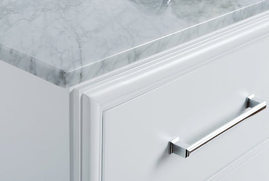 Ancerre Designs Ellie Bathroom Vanity With Sink And Carrara Wihite Marble Top Cabinet Set