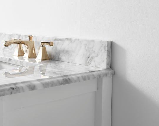 Ancerre Designs Hayley Bathroom Vanity With Sink And Carrara White Marble Top Cabinet Set