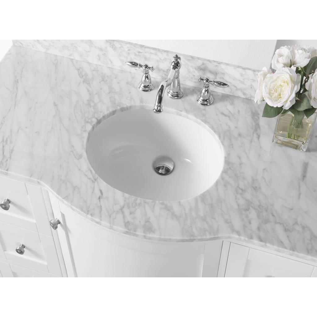 Ancerre Designs Lauren 48" Single Bath Vanity Set Italian Carrara White Marble Vanity Top