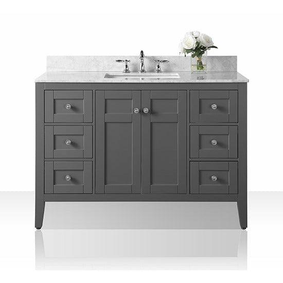 Ancerre Designs Maili 48" Single Bath Vanity Set Italian Carrara White Marble Vanity Top