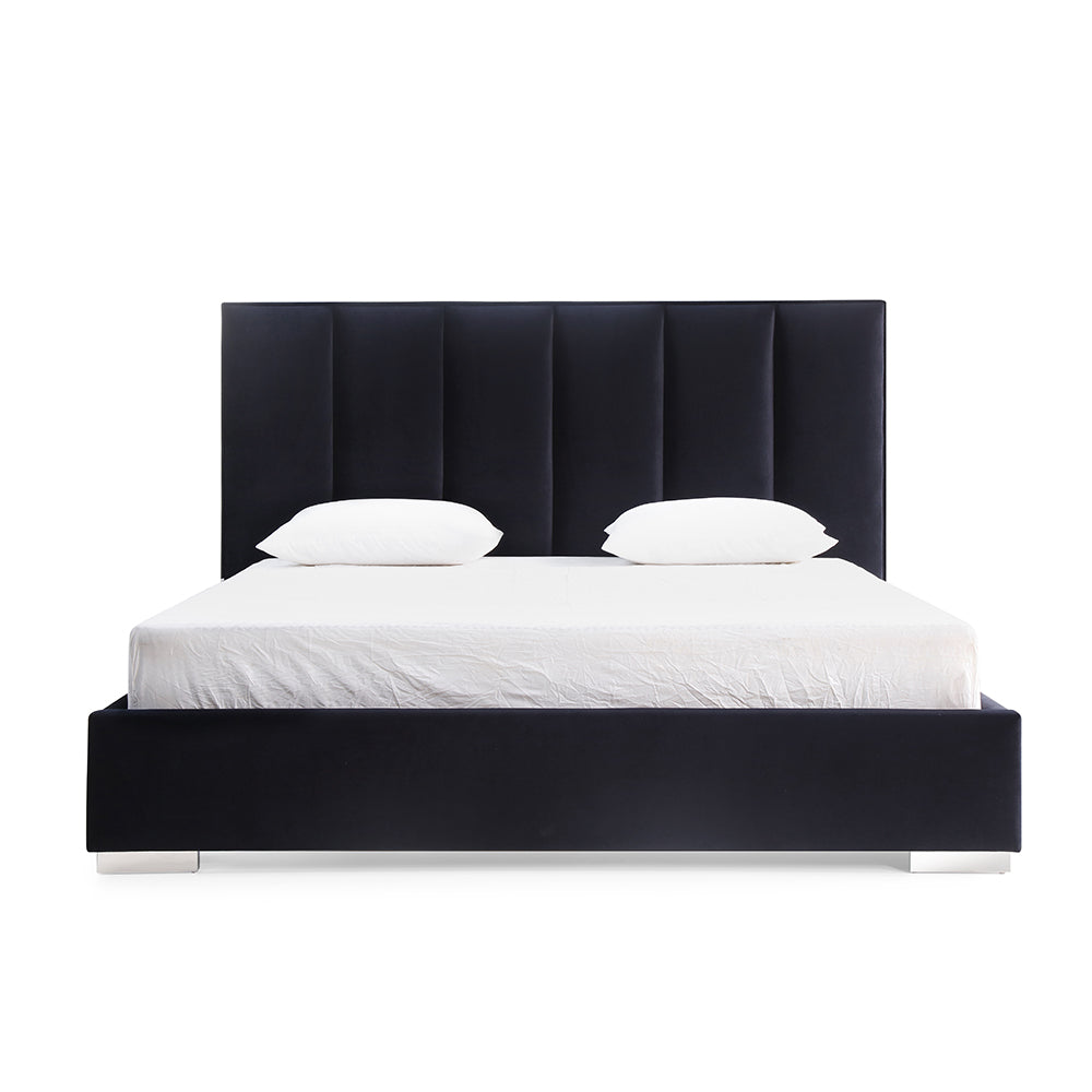 Whiteline Modern Living - Velvet Bed King BK1655-BLK