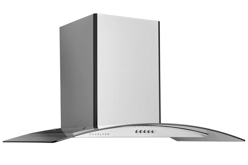 Hauslane 36-Inch Wall Mount Range Hood with Tempered Glass and Stainless Steel (WM-600SS-36)