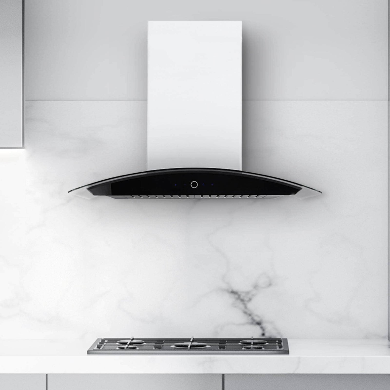 Hauslane Wall Mount Touch Control Range Hood with Tempered Glass in Stainless Steel (WM-639SS-36)