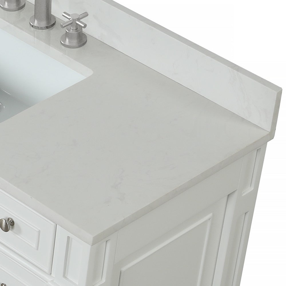 Design Element WN-60S-W Winston 60 Inch Freestanding Single Sink Bathroom Vanity