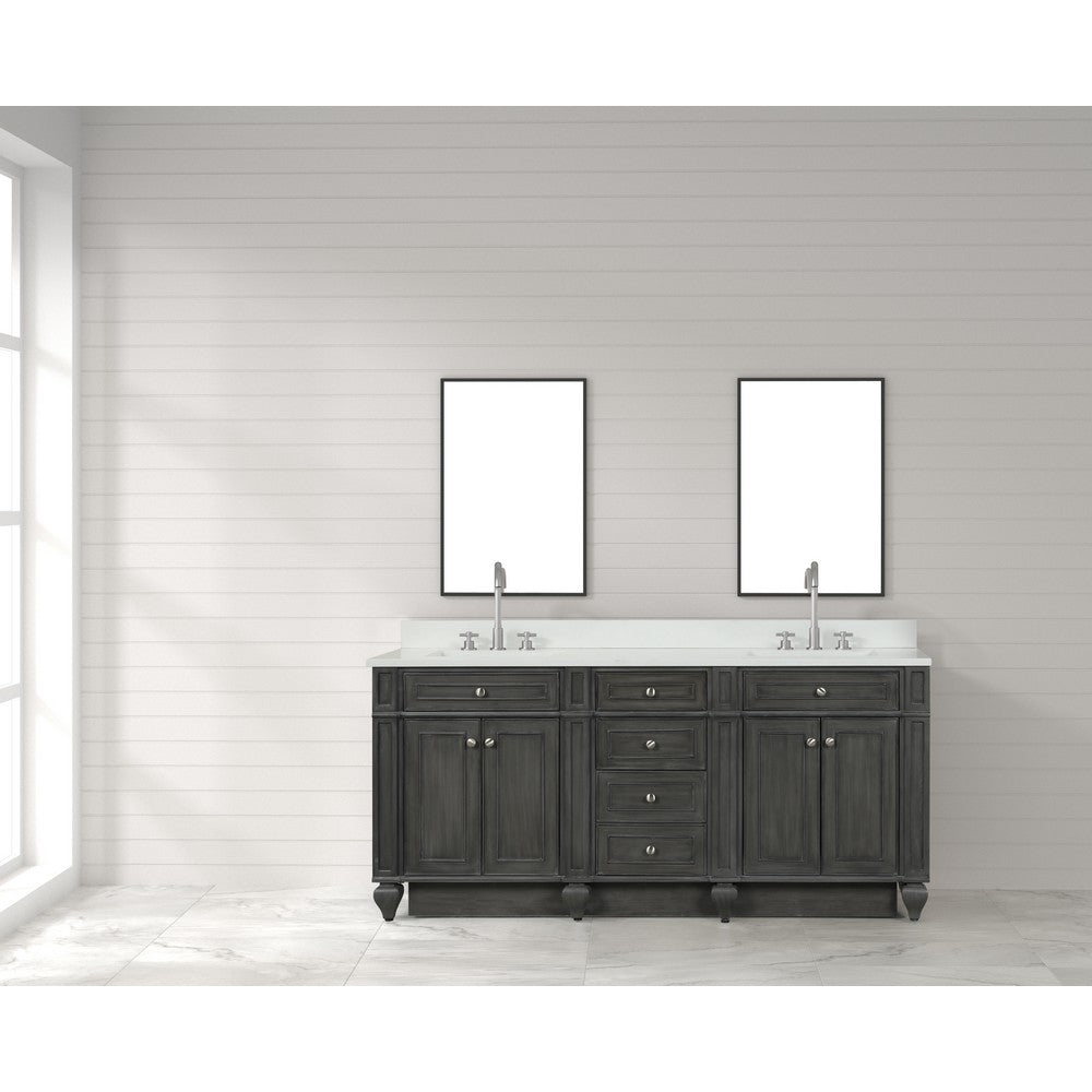 Design Element WN-72-BR Winston 72 Inch Freestanding Double Sink Bathroom Vanity