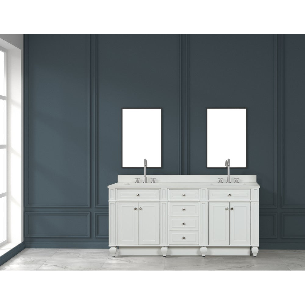 Design Element WN-72-BR Winston 72 Inch Freestanding Double Sink Bathroom Vanity