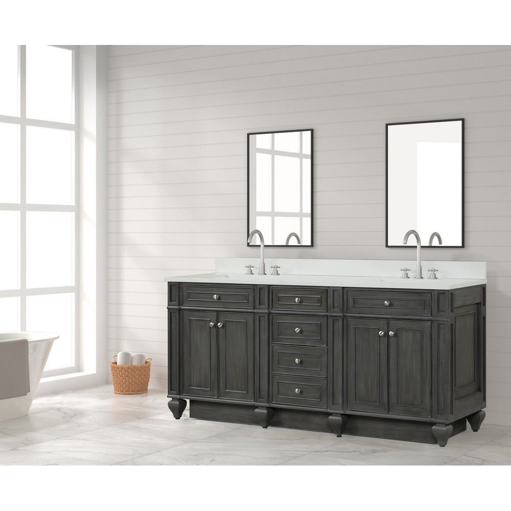 Design Element WN-72-BR Winston 72 Inch Freestanding Double Sink Bathroom Vanity