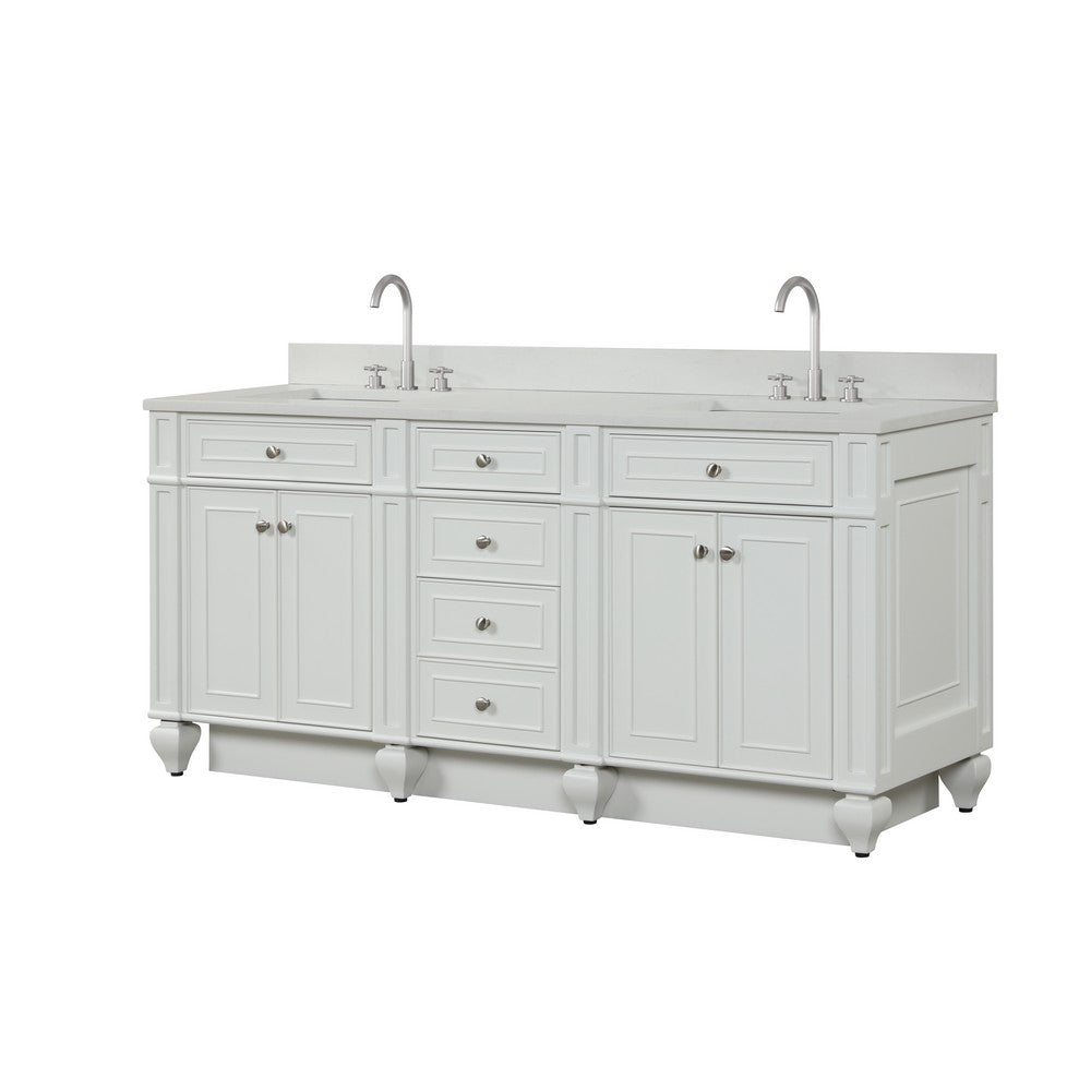 Design Element WN-72-BR Winston 72 Inch Freestanding Double Sink Bathroom Vanity