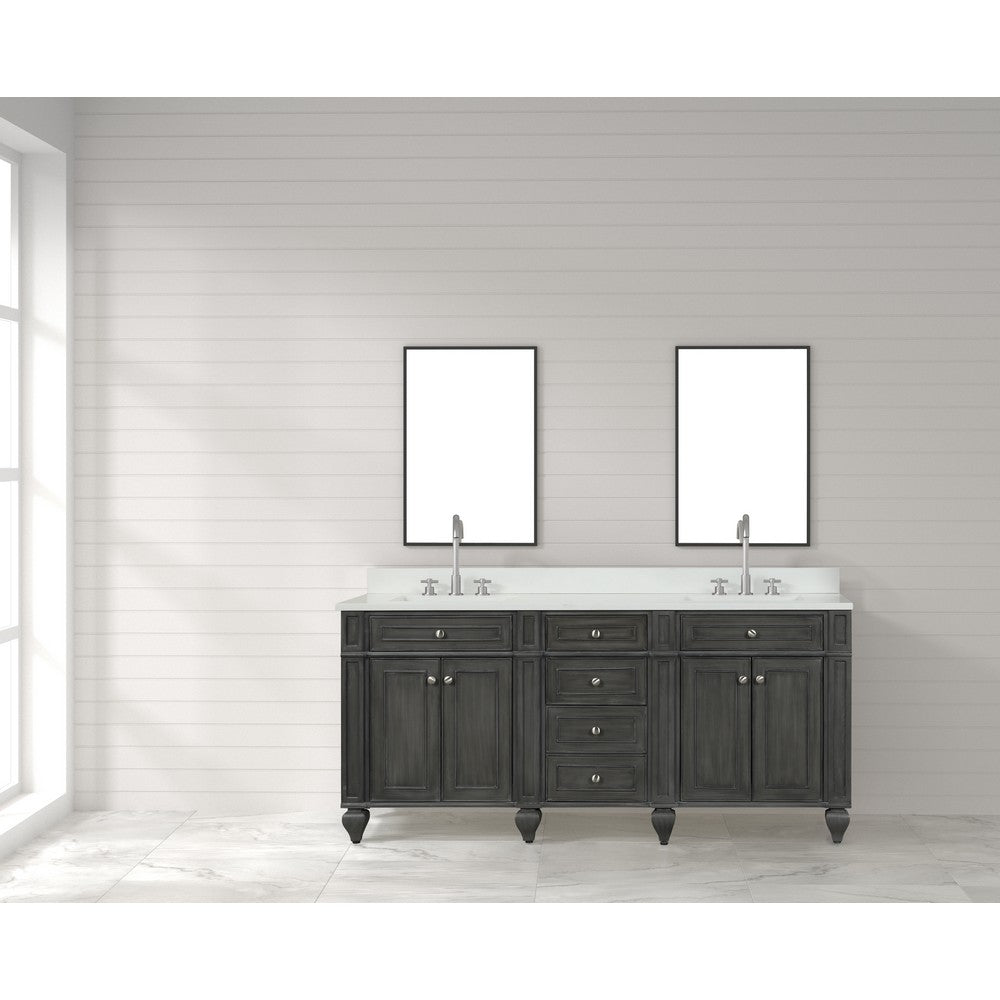 Design Element WN-72-BR Winston 72 Inch Freestanding Double Sink Bathroom Vanity