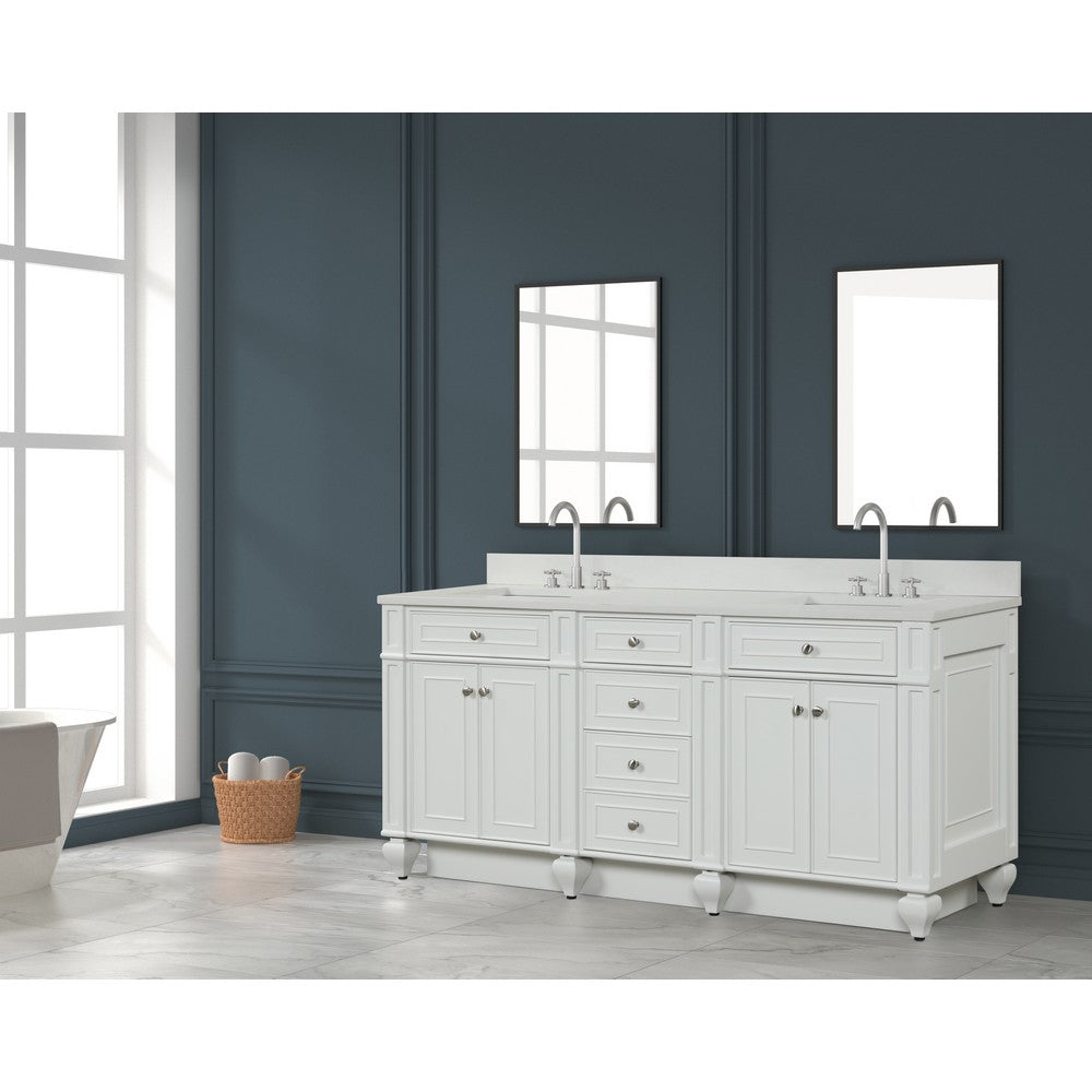 Design Element WN-72-BR Winston 72 Inch Freestanding Double Sink Bathroom Vanity