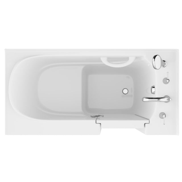 ANZZI 26 in. x 53 in. Right Drain Quick Fill Walk-In Soaking Tub in White AMZ2653RWS