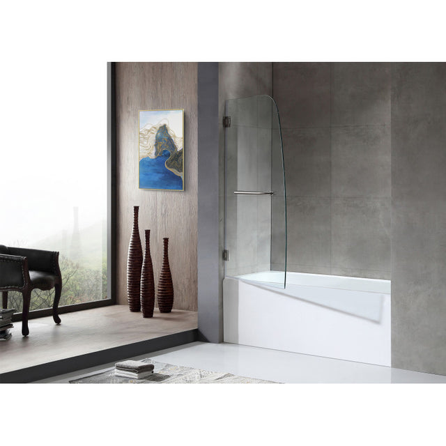 ANZZI 5 ft. Acrylic Rectangle Tub With 34 in. by 58 in. Frameless Hinged Tub Door SD1001BN-3260L