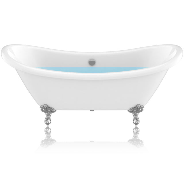 ANZZI 69.29” Belissima Double Slipper Acrylic Claw Foot Tub FT-CF130FAFT-CH