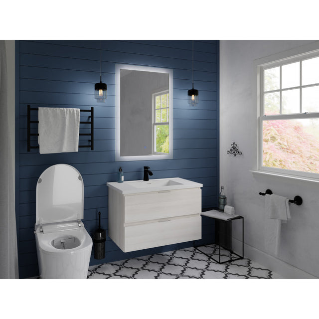 ANZZI Conques 30 in W x 20 in H x 18 in D Bath Vanity with Cultured Marble Vanity Top in White with White Basin VT-CT30-GY