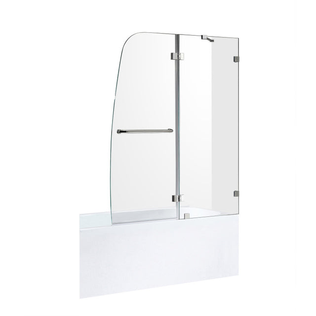 ANZZI 5 ft. Acrylic Rectangle Tub With 48 in. by 58 in. Frameless Hinged Tub Door SD1101CH-3260L