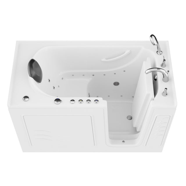 ANZZI 30 in. x 60 in. Right Drain Quick Fill Walk-In Whirlpool and Air Tub with Powered Fast Drain in White AMZ3060WIRWD