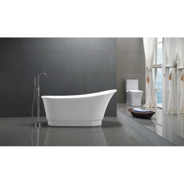 ANZZI Prima 67 in. Acrylic Flatbottom Non-Whirlpool Bathtub  FT-AZ095