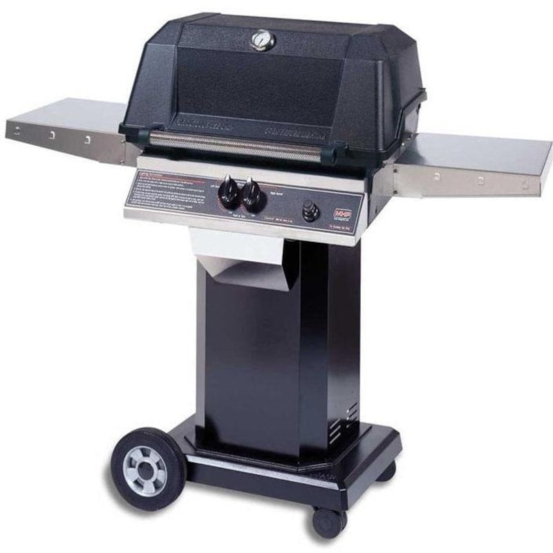 MHP WNK4DD Natural Gas Grill With Stainless Steel Shelves And SearMagic Grids On In-Ground Post WNK4DD-NS + MPP