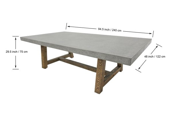 Elementi Living Seine Dining Table Rectangle (With wooden foot）SEINE-SG FDM01-SG