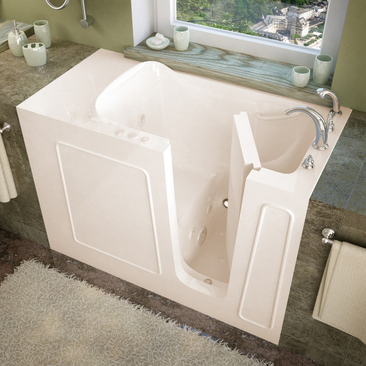 MediTub 2653 Walk-In-Tub 26 x 53 Bathtub, Whirpool & Air Jets Add-Ons 2653LBS