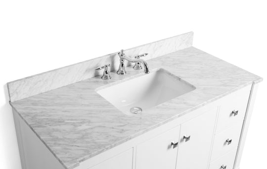 Ancerre Designs Kayleigh Bathroom Vanity With Sink And Carrara White Marble Top Cabinet Set