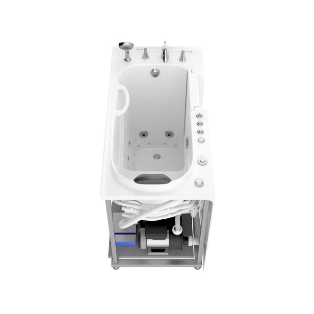 ANZZI 53 - 60 in. x 26 in. Right Drain Air and Whirlpool Jetted Walk-in Tub in White AMZ5326RWD