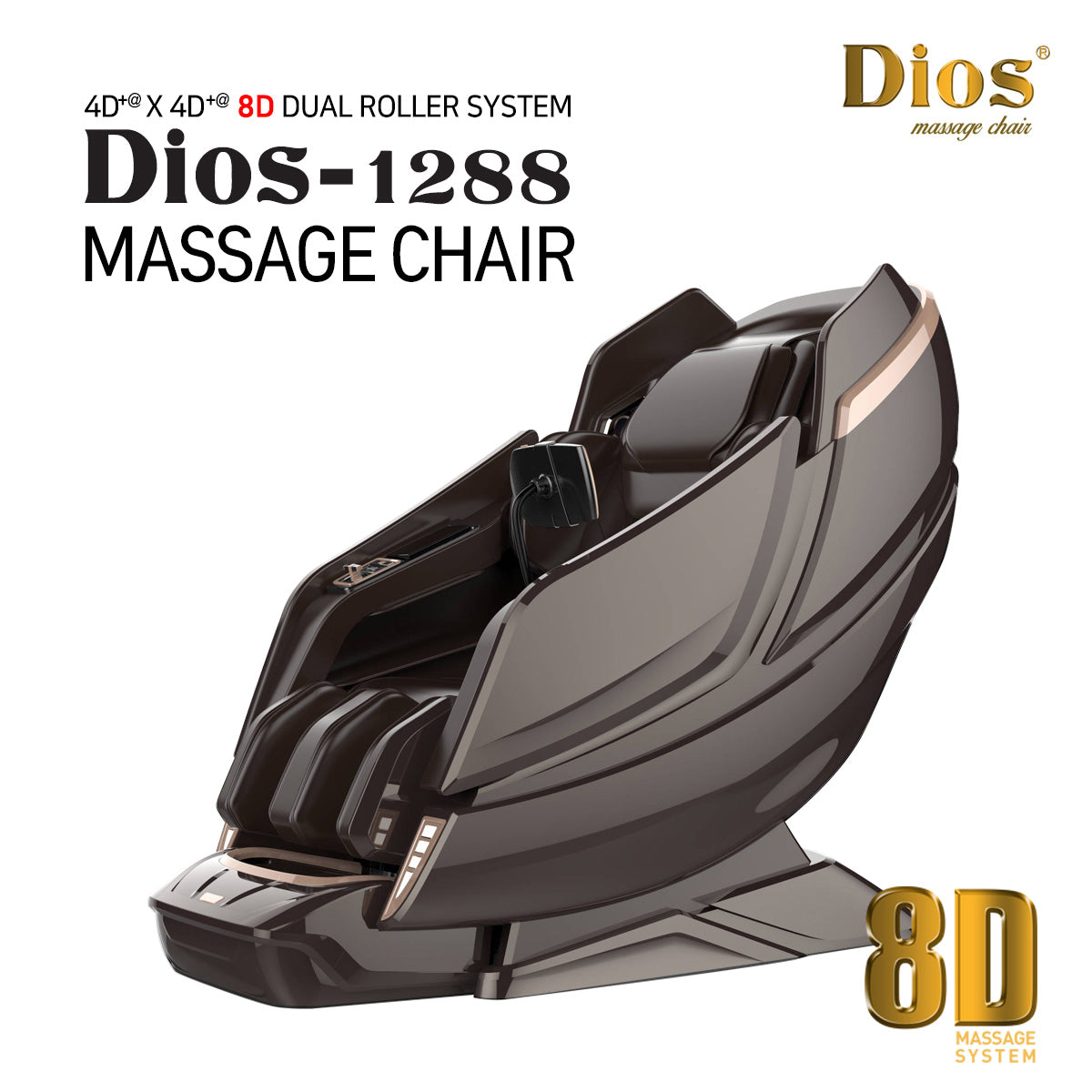 Kahuna Dios Massage Chair 8D AI Dual Air Tech Touch Roller SL-track with Brain Relaxation Program Dios-1288