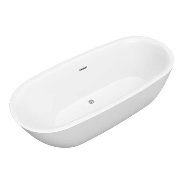 ANZZI Ami 67 in. Acrylic Flatbottom Freestanding Bathtub FT-AZ401