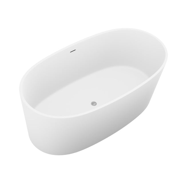 ANZZI Roccia 5.1 ft. Solid Surface Center Drain Freestanding Bathtub FT-AZ505