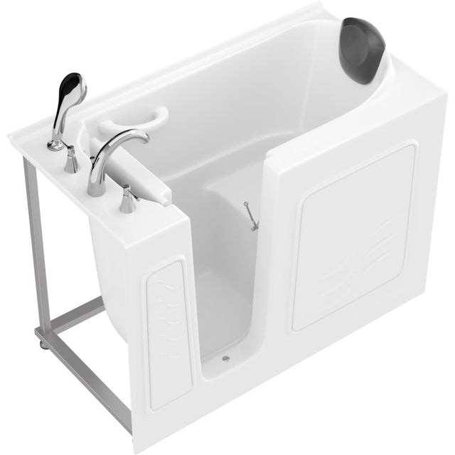 ANZZI 53 - 60 in. x 26 in. Left Drain Soaking Walk-in Tub in White AMZ2653LWS-CP