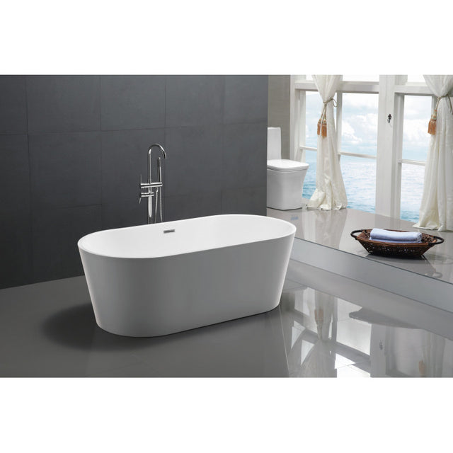 ANZZI Chand 67 in. Acrylic Flatbottom Freestanding Bathtub  FT-AZ098