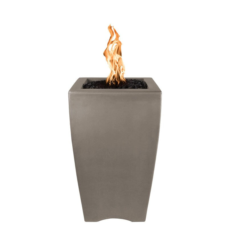 Top Fires by The Outdoor Plus Baston 30-Inch Propane Fire Pillar - Ash Concrete - Match Light - No Access Door