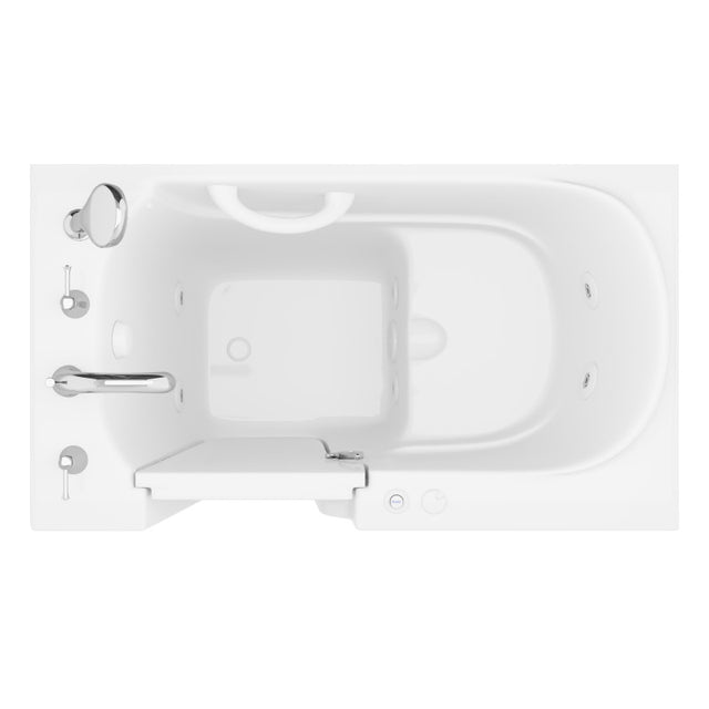 ANZZI Value Series 26 in. x 46 in. Left Drain Quick Fill Walk-in Whirlpool Tub in White AZB2646LWH