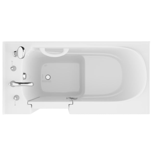 ANZZI 26 in. x 53 in. Left Drain Quick Fill Walk-In Soaking Tub in White AMZ2653LWS