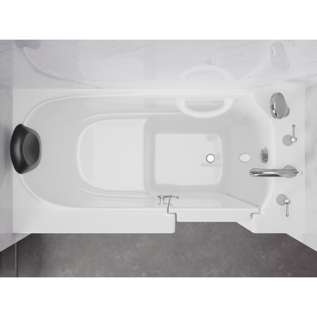 ANZZI 53 - 60 in. x 26 in. Right Drain Soaking Walk-in Tub in White  AMZ2653RWS-CP