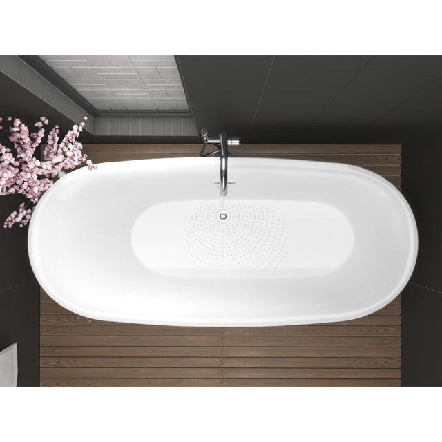 ANZZI Ami 67 in. Acrylic Flatbottom Freestanding Bathtub FT-AZ401