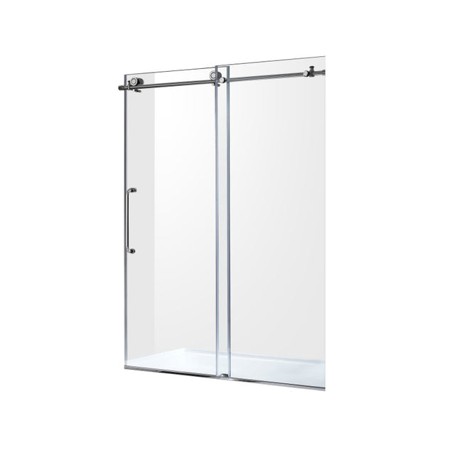 ANZZI Madam Series 60 in. by 76 in. Frameless Sliding Shower Door with Handle SD-AZ13-02MB