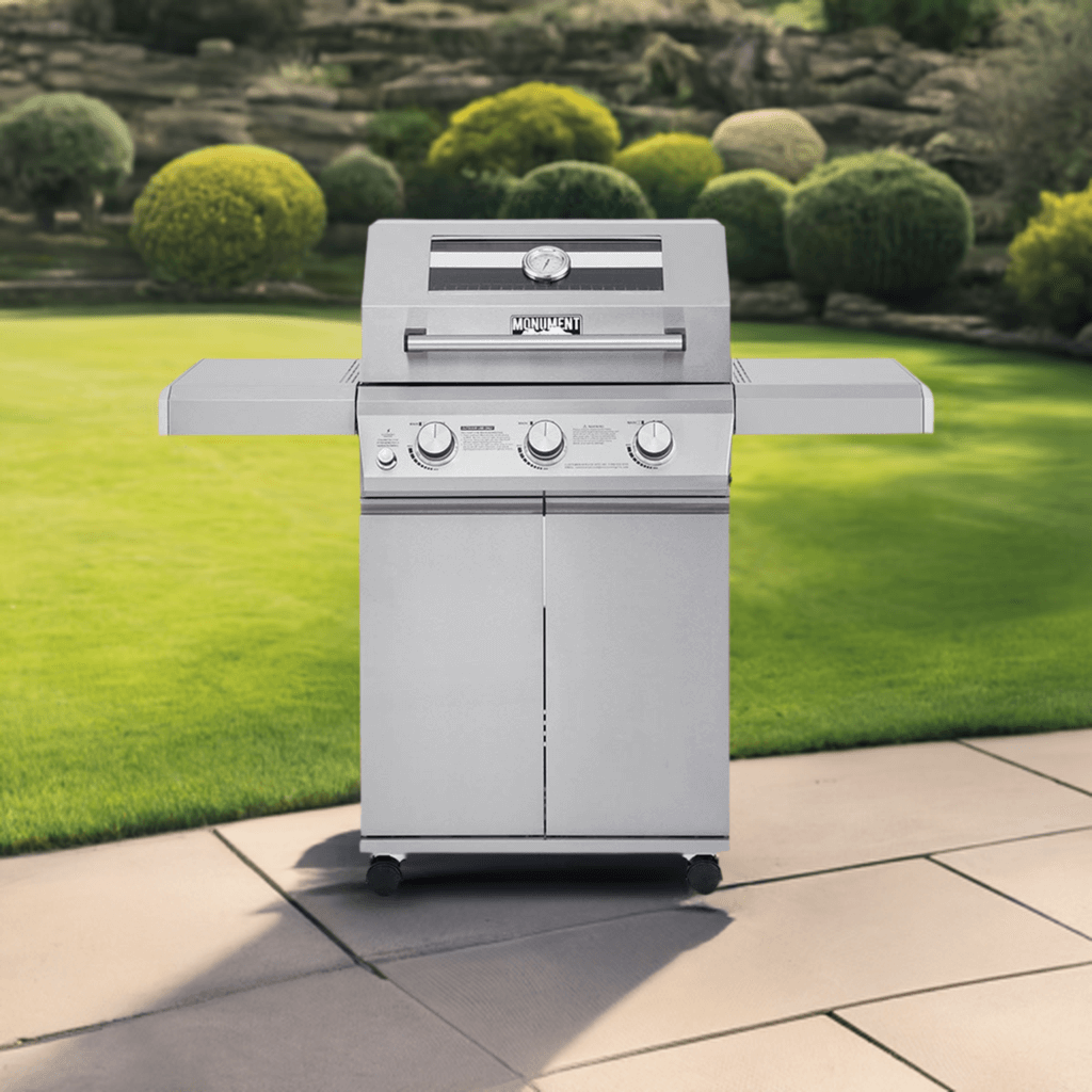 Monument Grills Mesa 300 Stainless Gas Grill 3 Burners  Liquid Propane Gas