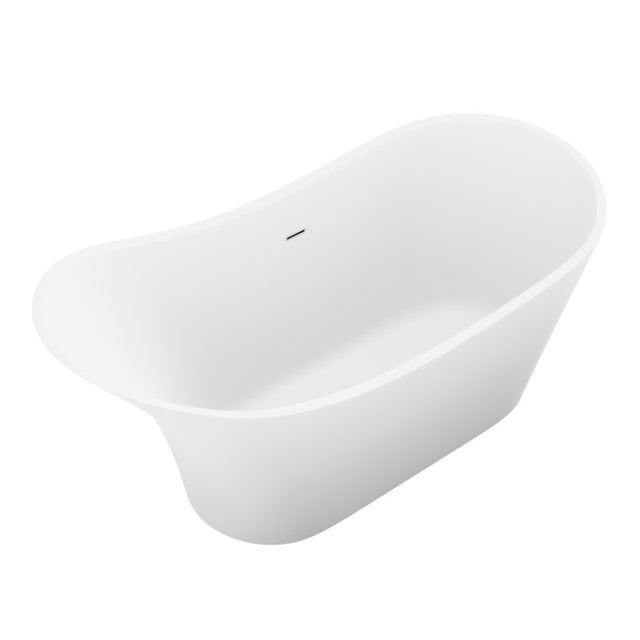 ANZZI Tuasavi 5.6 ft. Solid Surface Center Drain Freestanding Bathtub  FT-AZ8418