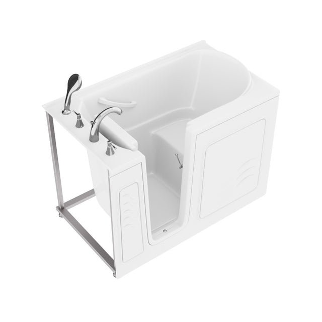 ANZZI 30 in. x 53 in. Left Drain Quick Fill Walk-In Soaking Tub in White  AMZ3053LWS