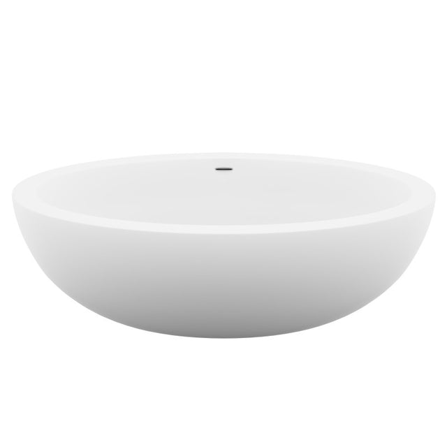 ANZZI Lusso 6.3 ft. Solid Surface Center Drain Freestanding Bathtub  FT-AZ504