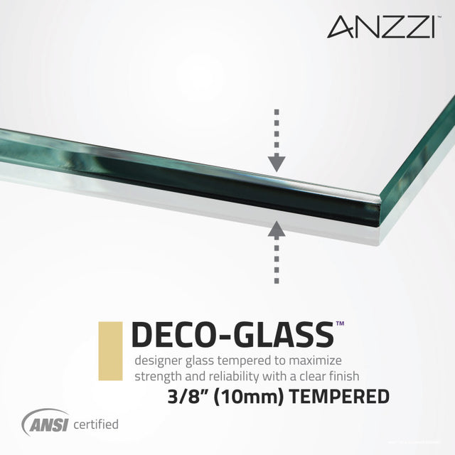 ANZZI 5 ft. Acrylic Rectangle Tub With 34 in. by 58 in. Frameless Hinged Tub Door SD1001CH-3260R